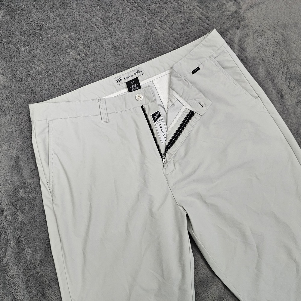 Travis Mathew Golf Pants Mens 38x33 Gray Chino Stretch Trousers Golf Lightweight
